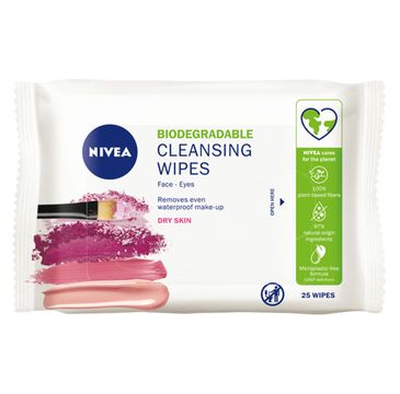 Nivea Biodegradable Cleansing Wipes biodegradowalne łagodzące chusteczki do demakijażu (25 szt.)