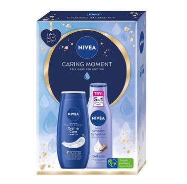 Nivea Caring Moment zestaw żel pod prysznic 250ml + mleczko do ciała 250ml