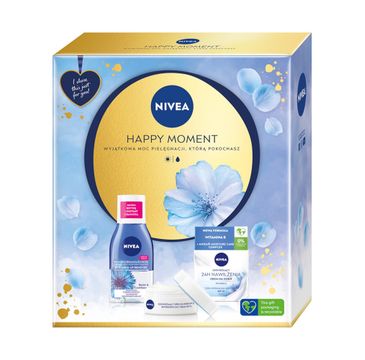 Nivea Happy Moment zestaw odświeżający krem na dzień 50ml + dwufazowy płyn do demakijażu oczu 125ml