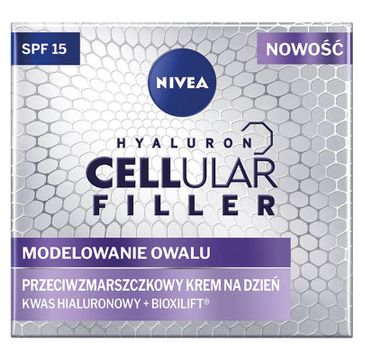 Nivea – Hyaluron Cellular Filler + Modelowanie Owalu przeciwzmarszczkowy krem na dzień SPF15 (50 ml)
