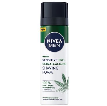 Nivea Men Sensitive Pro Ultra-Calming Shaving Foam pianka do golenia z olejem z nasion konopnych (200 ml)