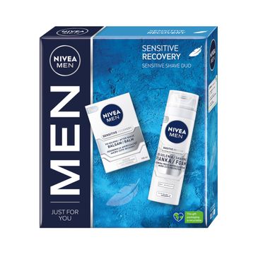 Nivea Men Sensitive Recovery zestaw balsam po goleniu 100ml + pianka do golenia 200ml