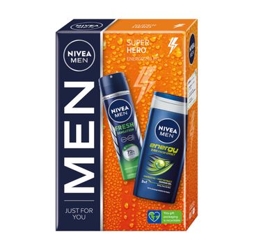 Nivea Men Super Hero zestaw antyperspirant spray 150ml + żel pod prysznic 250ml