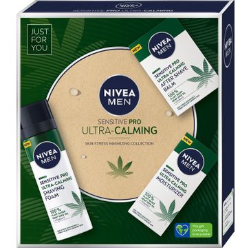 Nivea Men Zestaw prezentowy Sensitive Pro Ultra Calming (krem 75ml+pianka do golenia 200ml+balsam po goleniu 100ml)