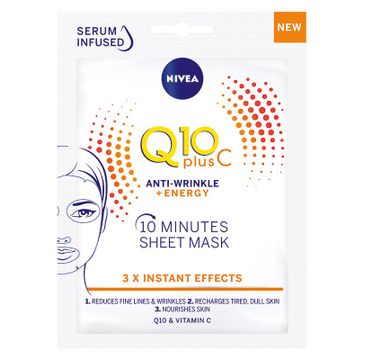 Nivea Q10 Plus C maska w płacie 10-minutowa Anti-Wrinkle + Energy