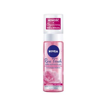 Nivea Rose Touch Pianka oczyszczająca do twarzy z organiczną wodą różaną (150 ml)