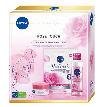 Nivea Rose Touch zestaw nawilżający żel-krem do twarzy 50ml + pianka oczyszczająca do twarzy 150ml + intensywnie nawilżająca maska w płachcie 1szt