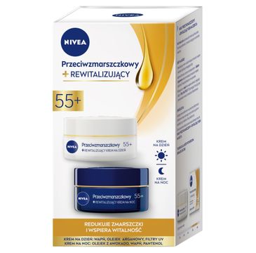 Nivea zestaw przeciwzmarszczkowy + rewitalizujący 55+ na dzień i na noc