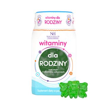 Noble Health Premium Wellness witaminy dla rodziny suplement diety w postaci żelek 300g