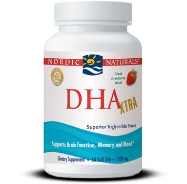 Nordic Naturals DHA Xtra suplement diety o smaku truskawkowym 60 kapsułek