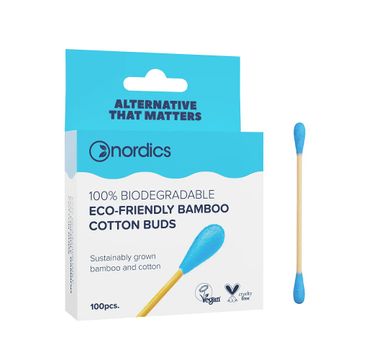 Nordics Bamboo Cotton Buds patyczki bambusowe Blue (100 szt.)