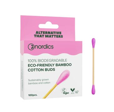 Nordics Bamboo Cotton Buds patyczki bambusowe Pink (100 szt.)