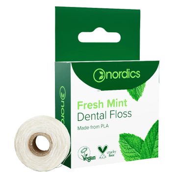 Nordics Dental Floss nić dentystyczna ze skrobi kukurydzianej Świeży Mentol 50m