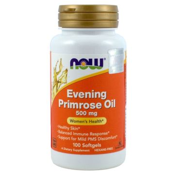 Now Foods Evening Primrose Oil 500mg olej z wiesiołka suplement diety 100 kapsułek