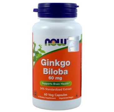Now Foods Ginkgo Biloba 60mg suplement diety 60 kapsułek