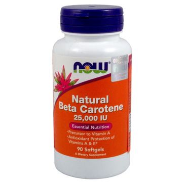 Now Foods Natural Beta Carotene 25000IU suplement diety (90 kapsułek)