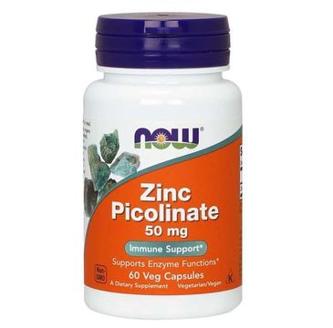 Now Foods Zinc Picolinate 50mg pikolinian cynku suplement diety 60 kapsułek