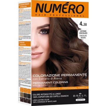 NUMERO Permanent Coloring farba do włosów 4.38 Chocolate Brown 140ml