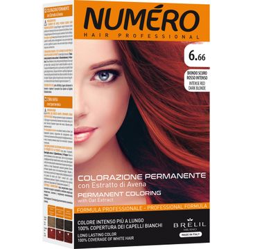 NUMERO Permanent Coloring farba do włosów 6.66 Intense Red Dark Blonde 140ml