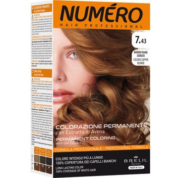 NUMERO Permanent Coloring farba do włosów 7.43 Golden Copper Blonde 140ml