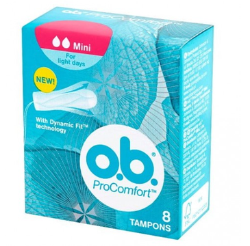 O.B. tampony higieniczne ProComfort Mini 8 op.- 8 sztuk (6+2)