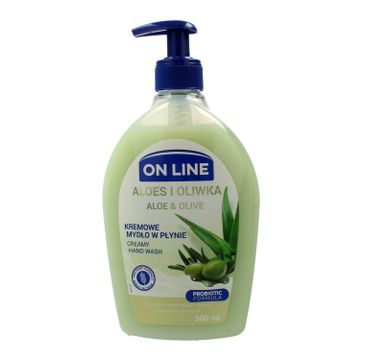 On Line mydło kremowe w dozowniku Aloes i Oliwka 500 ml