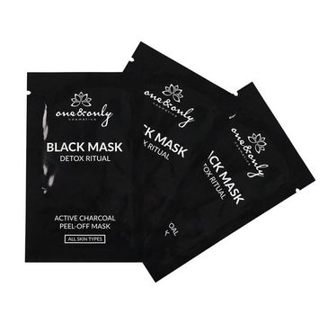 One&Only For Face Black Mask Detox Ritual głęboko oczyszczająca maska peel-off z węglem aktywnym 10x8ml