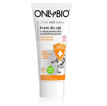 OnlyBio Silver Med Care+ odżywczo-ochronny krem do rąk o właściwościach antybakteryjnych (50 ml)