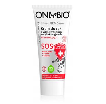 OnlyBio Silver Med Care+ SOS regenerujący krem do rąk o właściwościach antybakteryjnych (50 ml)