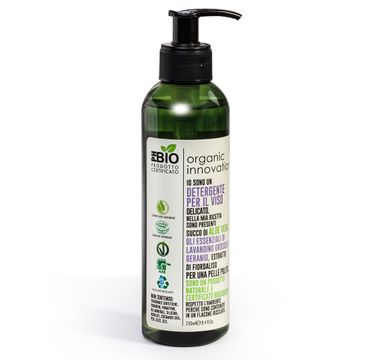 Organic Innovation Naturalny aloesowy żel do mycia twarzy Geranium i Bławatek (250 ml)