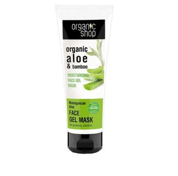 Organic Shop Organic Aloe & Bamboo Moisturizing Face Gel-Mask żelowa maska do twarzy (75 ml)