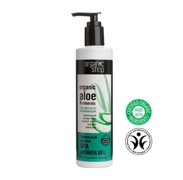 Organic Shop Organic Aloe & Minerals Moisturizing Shower Gel żel pod prysznic z ekstraktem z aloesu i esktraktem z listownicy (280 ml)