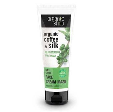 Organic Shop Organic Coffe & Silk Face Cream Mask odmładzający krem-maseczka do twarzy Jedwabista Kawa (75 ml)