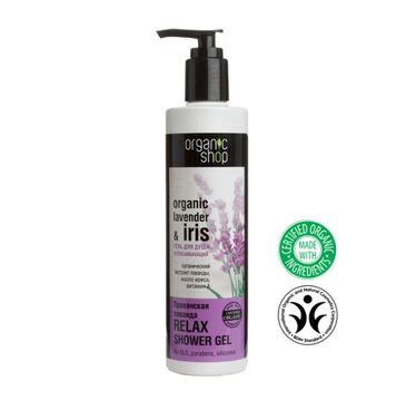 Organic Shop Organic Lavender & Iris Calmin Shower Gel relaksujący żel pod prysznic z olejkiem z lawendy i ekstraktem z irysa 280ml