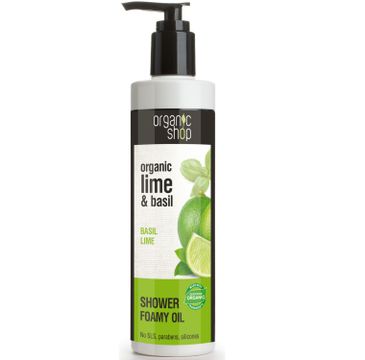 Organic Shop Organic Lime & Basil Shower Gel Foamy Oil pieniący się olejek pod prysznic (280 ml)