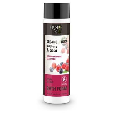 Organic Shop Organic Raspberry & Acai Vitamin Recharge Bath Foam piana do kąpieli (500 ml)