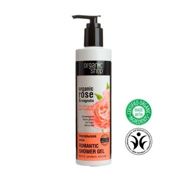 Organic Shop Organic Rose & Mallow Softening Shower Gel żel pod prysznic z ekstraktem z róży i esktraktem z malwy (280 ml)