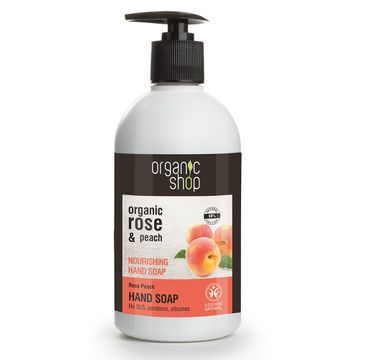 Organic Shop Organic Rose & Peach Nourishing Hand Soap odżywcze mydło do rąk 500ml