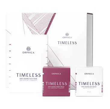 Orphica Timeless zestaw kosmetyków – krem na dzień (50 ml) + krem na noc (50 ml) + maski do twarzy (4 szt.)