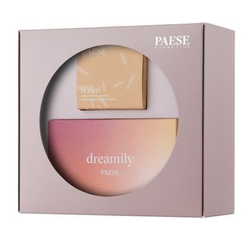 Paese Sparkling Snow zestaw Hi Rice! sypki puder ryżowy 10 Light Beige (10 g) + Dreamily paleta cieni do powiek (12 g)