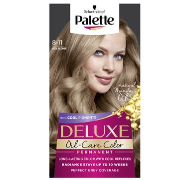 Palette Deluxe Oil-Care Color farba do włosów trwale koloryzująca z mikroolejkami  8-11 Chłodny Blond
