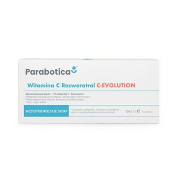Parabotica C-Evolution Witamina C Resweratrol skoncentrowane serum z 15% witaminą C redukujące zmarszczki i wyrównujące koloryt skóry 10x2ml