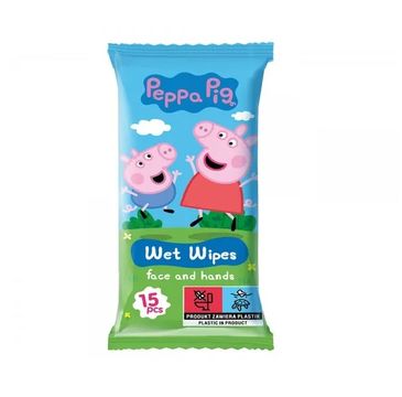 Peppa Pig chusteczki nawilżane do twarzy i rąk Truskawka (15 szt.)