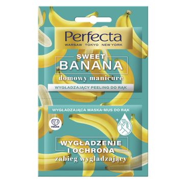 Perfecta Sweet Banana Peeling wygładzający+Maska mus wygładzająca do rąk (12 ml)