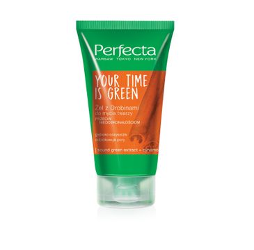 Perfecta Your Time Is Green żel do mycia twarzy przeciw niedoskonałościom z drobinkami 150 ml