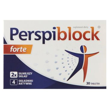 Perspiblock Forte suplement diety hamujący nadmierne pocenie silniejszy skład 30 tabletek