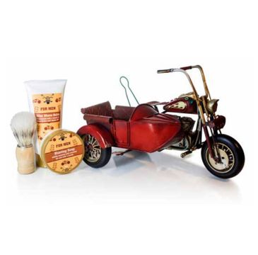 Pokhara – Vintage Motorcycle with Sidecar Shaving Gift For Men zestaw balsam po goleniu 150ml + mydło do golenia 50g + pędzel do golenia (1 szt.)