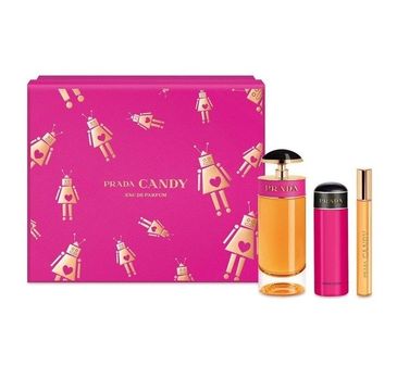 Prada Candy zestaw woda perfumowana spray 80ml + woda perfumowana roll-on 10ml + balsam do ciała 75ml