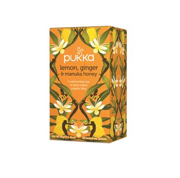 Pukka Lemon. Ginger & Manuka Honey organiczna herbatka z imbirem i cytryną 20 torebek