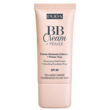Pupa Milano BB Cream + Primer Combination To Oily Skin SPF20 krem BB i baza pod makijaż do cery tłustej i mieszanej 001 Nude 30ml